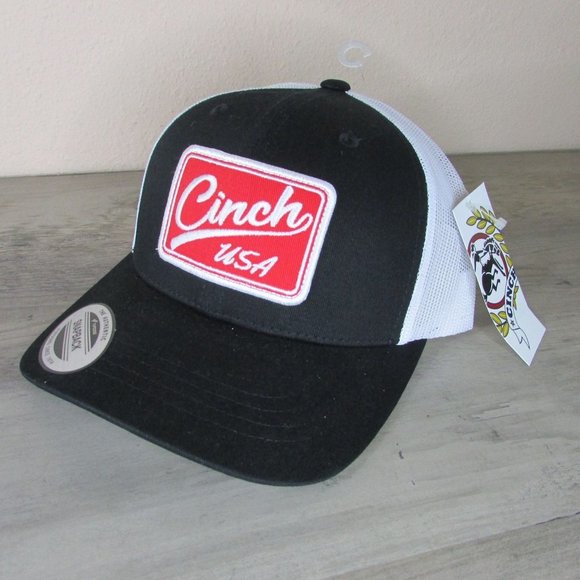 Cinch Other - Cinch USA Meshback Snapback Trucker Cap Hat Black/White